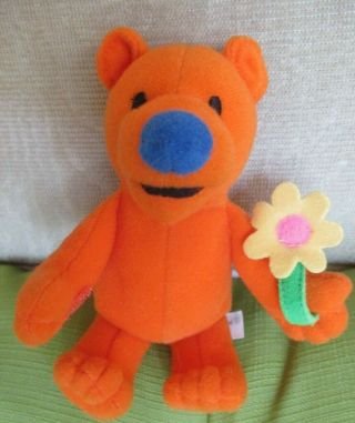 Mattel Jim Henson Bear In The Big Blue House Ojo Bear Orange Plush 5 " Toy