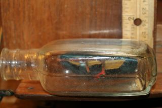 Vintage Ship in a Bottle Real Glass Handmade 2 Masted Schooner 3