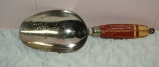 Vintage 1/4 Cup Scoop Wood Handle Red Yellow Usa Made Measuring Kitchen Utensil