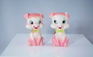 Vintage Pink Pig Salt And Pepper Shakers Souvenirs From Moultrie,  Ga