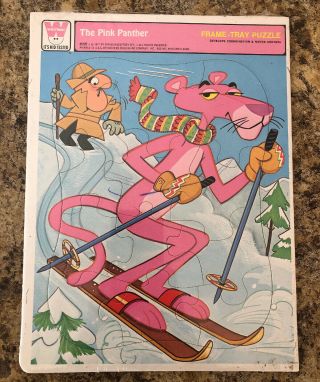 Vintage 1977 Whitman The Pink Panther Frame Tray Puzzle