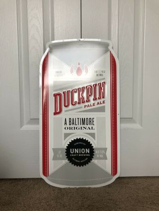 Union Craft Brewing Duck Pin Pale Ale Can Tin Tacker 24”