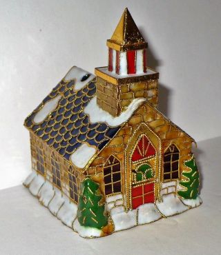 Vintage Metal Enameled Cloisonne Church Incense Burner