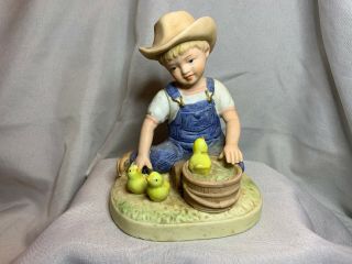 Denim Days By Homco 1985 Home Interiors 1500 Boy With Baby Chicks