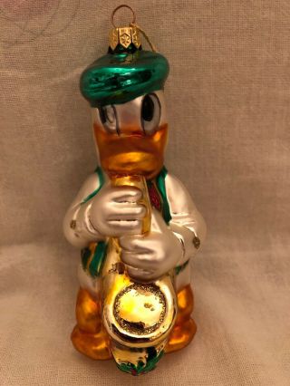 Disney Store Mickeys Season Of Song Donald Duck Mercury Glass Christmas Ornament