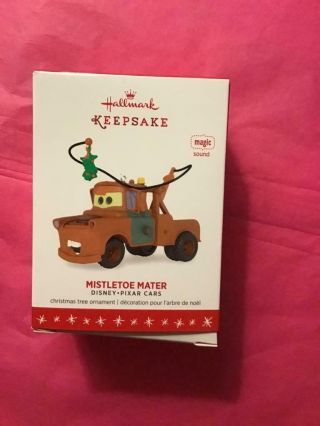 Hallmark Keepsake Ornament 2016 Mistletoe Mater Cars Disney Pixar Magic Sound