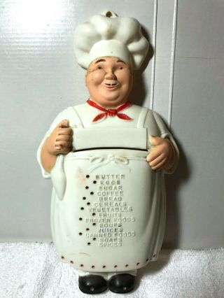 1950s Vintage Noma Happy Chef Kitchen Memo Wall Hanging Decoration