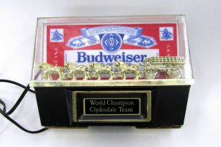 Vintage Budweiser World Champion Clydesdale Team Lighted Bar Register Topper