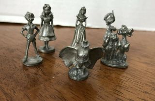 Disney Pewter Miniature Figurines Set Of 6 Signed Lady And The Tramp Peter Pan 2