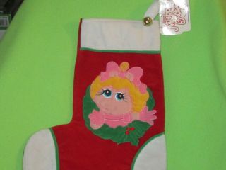 Vintage 1988 Dakin Jim Henson Muppet Babies Miss Piggy Christmas Stocking 14 "