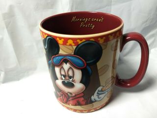 Walt Disney World Parks Mickey Mouse Xl Coffee Mug “mornings Arent Pretty” Euc