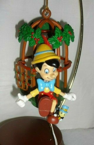 Disney Classics Pinocchio 3 " Xmas Ornament Decoration With Movement By Enesco