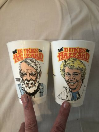 Dukes Of Hazzard Vintage Plastic Mcdonalds Cups,  Set Of 2
