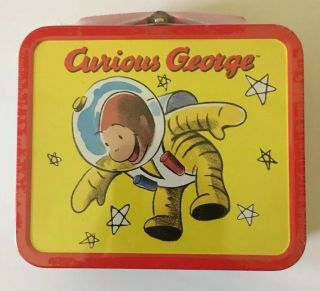Curious George Astronaut Space Keepsake Metal Tin Lunchbox W Candy