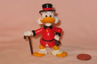 Disney’s Ducktales Uncle Scrooge In Red Outfit Pvc Figure; By Bullyland