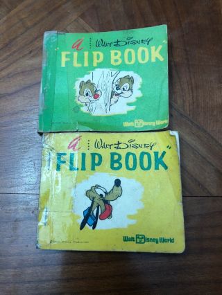 2 A Walt Disney Flip Books,  Circa 1960,  Pluto And Chip And Dale
