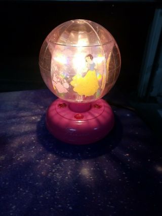 7 " Disney Princess Disco Ball Night Light Lamp Spinning Pink Nightlight