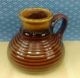 Vintage Brown Glazed Ceramic Travel Wide Bottom No Slip Tip Spill Coffee Cup Mug