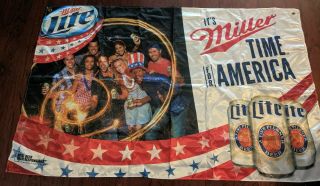 Usa Miller Lite Beer Flag “it’s Miller Time” 3 X 5 