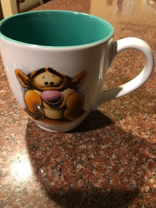 Walt Disney World Tigger Mug Coffee Cup White Teal Winnie the Pooh Friend 3