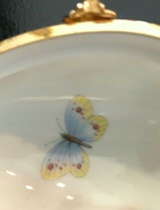 Vintage Limoges France Hinged Butterfly Trinket Box Porcelain Hand Painted 3