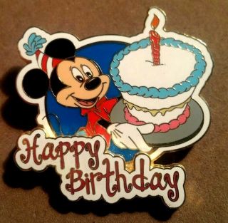 Disney Wdw 2003 Happy Birthday Mickey Mouse Holding A Birthday Cake Pin
