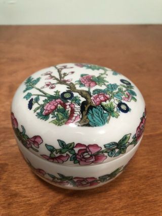 Limoges France Porcelain Box With Lid 4” Indian Tree Pattern Trinket