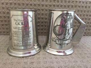 2 X 1pint Pewter Tankards Steins The History Of Golf & The 19th Hole Average Con