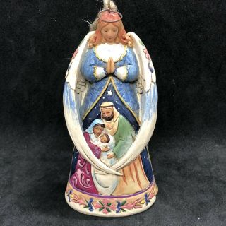 Jim Shore Angel With Wings Around Holy Family Christmas Ornament 4023470 2011
