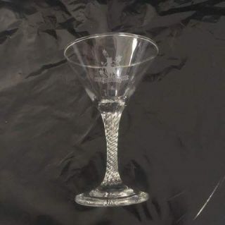 Babycham Cocktail Glass - Etched With Twisted Stem