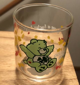 Vintage Care Bears Good Luck Bear Juice Glass 1986