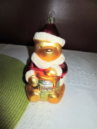 1997 Disney Winnie The Pooh Large Christmas Tree Ornament Christborn 6 " Glass