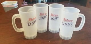 Set Of 4 Shiner Light 20oz Plastic Beer Mug Rare/discontinued
