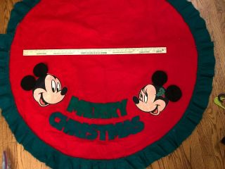 Disney Mickey Minnie Mouse Merry Christmas Holiday Tree Skirt Tablecloth 54in 2