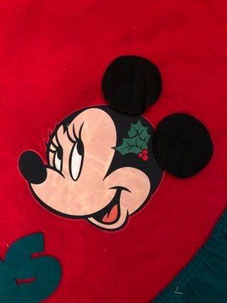 Disney Mickey Minnie Mouse Merry Christmas Holiday Tree Skirt Tablecloth 54in 3