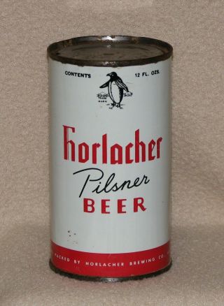 Horlacher Pilsner Flat Top Beer Can Keglined Btm Opened Horlacher Allentown,  Pa