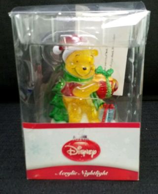 Disney Winnie The Pooh Christmas Holiday Night Light Santa Hat Tree Gifts 5 "