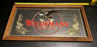 Wiedemann Beer Sign/mirror Eagle Man Cave Signs & Glassworks - 10 - 1/2x 19 - 1/2