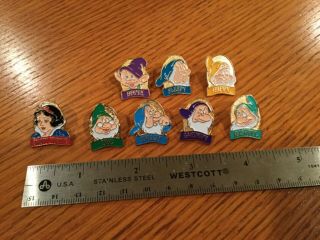 Disney’s Snow White And The Seven Dwarfs Vhs Movie Release 8 Piece Pin Set 1994