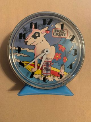 Spuds Mackenzie Alarm Clock Vintage 80’s Bud Light Beer Novelty Still