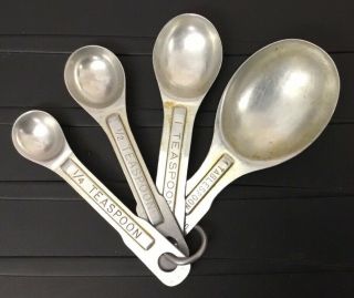 Vintage Aluminum Measuring Spoon Set Of 4