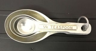 Vintage Aluminum Measuring Spoon Set Of 4 2