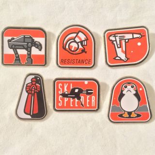 6 Disney Pins Complete Set Star Wars The Last Jedi Booster Pin Set