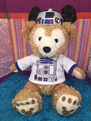 Euc - 15” Disney Parks Duffy Bear Star Wars R2 - D2 Plush W/ Mickey Ears Hat