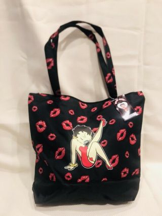 Betty Boop - Large 16” Nwt Tote Bag Zippered Top
