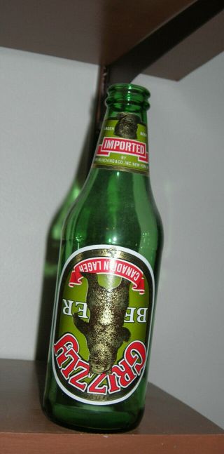 Beer Bottle - Empty - Grizzly Canadian Lager - Collectable