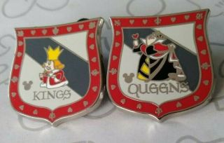 Kings & Queens Restroom Signs King Queen Of Hearts Hidden Mickey Disney Pin Set