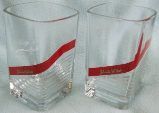 Set Of 2 Johnnie Walker Heavy Square Whiskey Tumbler Glasses