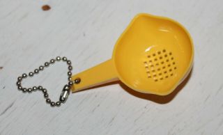 Vintage Tupperware Keychain Yellow Colander Souvenir