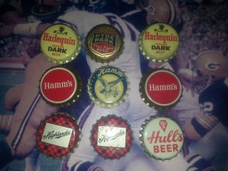 9 Beer Bottle Cap Crowns Cork Lined Hyde Park,  Hamm 